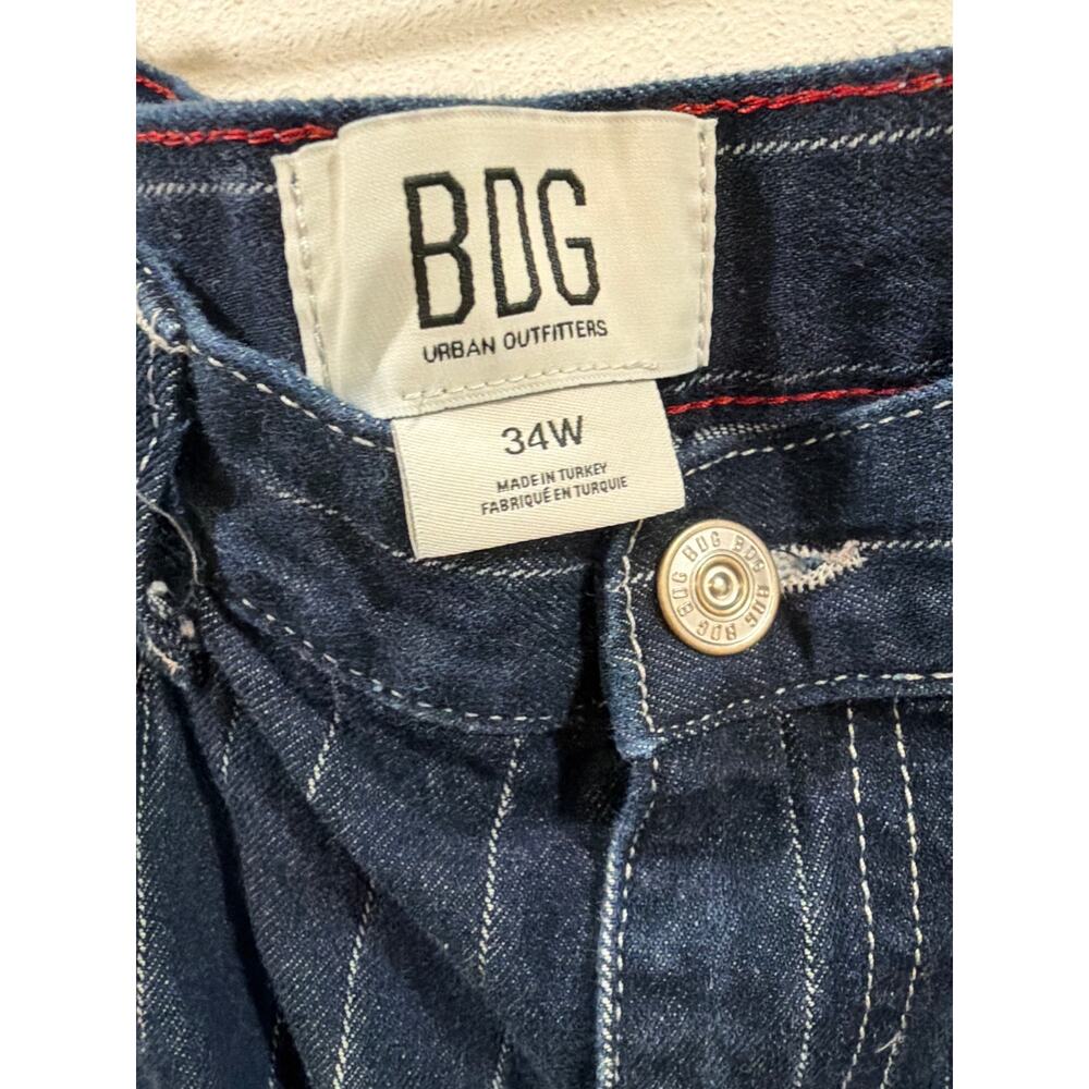 BDG Jeans Dark Indigo Pinstripe Jeans with White Stitching Y2k - Picture 3 of 7